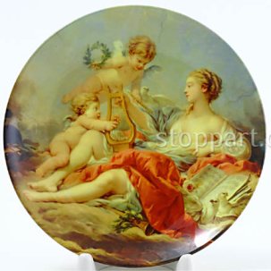 Декоративная тарелка 150 мм Франсуа Буше  Амуры и нимфа. Аллегория музыки. Игра на арфе