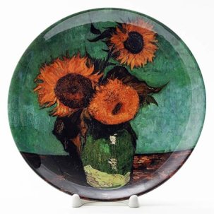 Декоративная тарелка Три подсолнуха