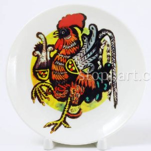 Декоративная тарелка Кочеток-золотой гребенёк