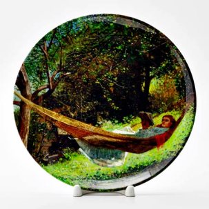 Декоративная тарелка Девушка в гамаке