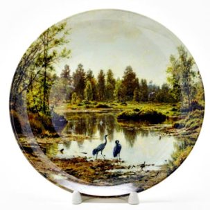 Декоративная тарелка Болото. Полесье