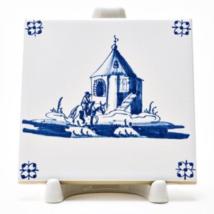 Изразец Голландский. Мужчина на лошади