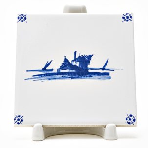 Изразец Голландский. Рыбацкие хижины 2