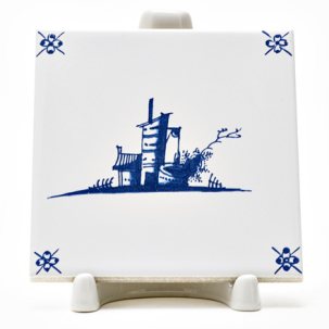 Изразец Голландский. Домики с колодцем