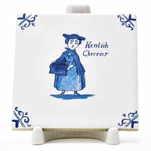 Изразец Голландский. Дама с корзиной