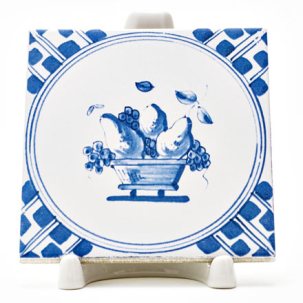 Изразец Голландский. Корзина с грушами и виноградом 3