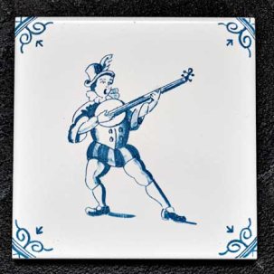 Изразец Голландский. Юноша с мандалиной