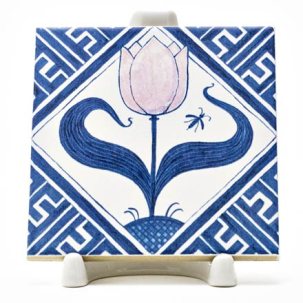 Изразец Голландский. Тюльпан с букашкой