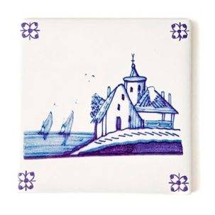 Изразец Голландский. Белые домики 4