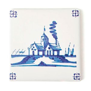 Изразец Голландский. Деревушка у моря 3