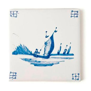 Изразец Голландский. Рыбацкие лодки