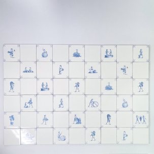 Набор изразцов Голландский. Голландские мотивы 78 54 предмета 97 x 97 мм.