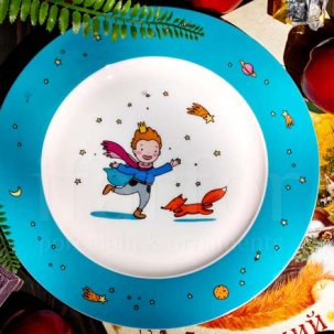 Тарелка плоская Маленький принц. Бирюзовый