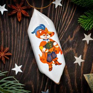 Елочная игрушка Конфета 9 Кот в сапогах