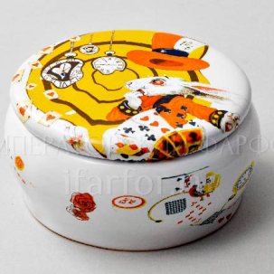 Шкатулка Алиса в стране чудес. Белый кролик Круглая