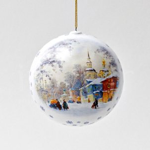 Елочная игрушка Шар средний гладкий Январские морозы
