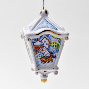 Елочная игрушка Фонарик Городок