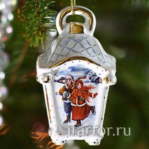 Елочная игрушка Фонарик малый Парочка