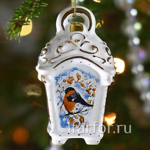 Елочная игрушка Фонарик малый рельефный Звери