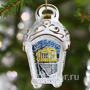 Елочная игрушка Фонарик малый рельефный Ярославль