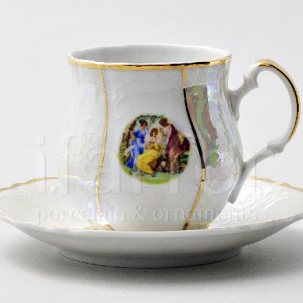 Чашка с блюдцем чайная Мадонна Перламутр 1/2 Бернадотт JONES