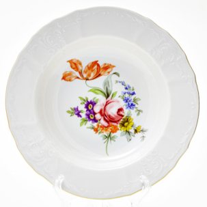 Тарелка глубокая Бернадотт Мейсенский букет