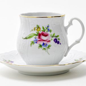 Чашка с блюдцем чайная Бернадотт Мейсенский букет 1/2 Бернадотт JONES