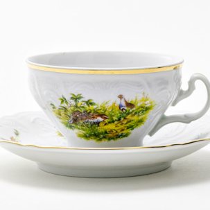 Чашка с блюдцем чайная Охотничьи сюжеты 1/2 Бернадотт