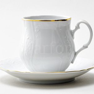 Чашка с блюдцем чайная Белый узор 1/2 Бернадотт JONES