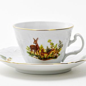 Чашка с блюдцем чайная Охотничьи сюжеты 1/2 Бернадотт