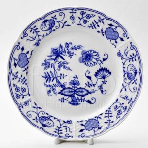 Тарелка мелкая Луковичный узор. Синий лук