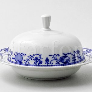 Тарелка с крышкой Луковичный узор. Синий лук