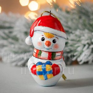 Елочная игрушка Снеговик Снеговик в красном колпаке