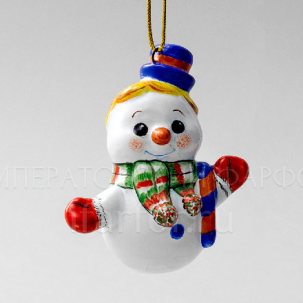 Елочная игрушка Снеговик Снеговик в синей шляпе