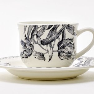 Чашка с блюдцем чайная TULIPES NOIRES 1/2 GIEN Шампань