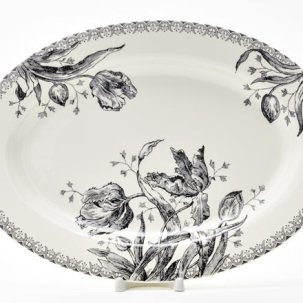 Блюдо овальное TULIPES NOIRES GIEN Шампань