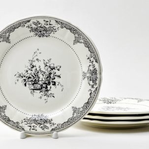 Набор тарелок столовый FLEURS DEPAREILLEES GIEN Шампань