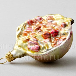 Елочная игрушка Ягоды и фрукты. Половинка незрелого граната