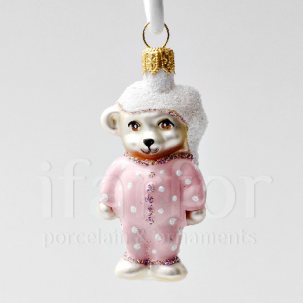 Елочная игрушка Медвежонок в розовой пижаме