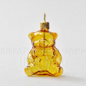 Елочная игрушка Леденцовый мишка (желтый)
