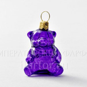 Елочная игрушка Леденцовый мишка (фиолетовый)