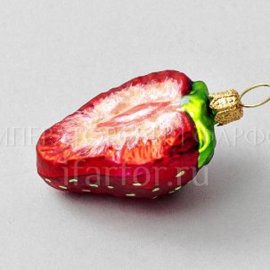 Елочная игрушка Ягоды и фрукты. Половинка клубники