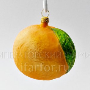 Елочная игрушка Ягоды и фрукты. Апельсин 75 x 85 мм.