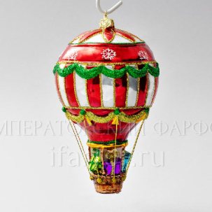 Елочная игрушка в подарочной коробке Воздушный шар с подарками