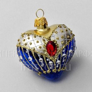 Елочная игрушка Сердечко Хрустальный занавес