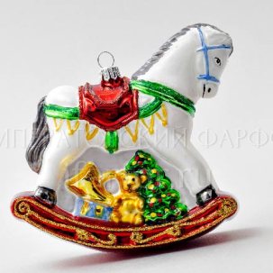 Елочная игрушка Лошадка-качалка Лошадка-качалка (белая)