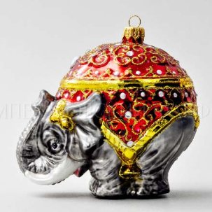 Елочная игрушка Слон Слон в красной попоне