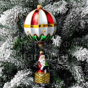 Елочная игрушка Дед Мороз на воздушном шаре