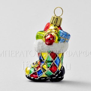 Елочная игрушка Сапог Арлекино