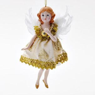 Елочная игрушка Ангел в кружевном платье 2
